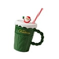 thumbnail image 4 of taza de cerámica,Taza de café de cerámica con tapa,regalo de Navidad,taza navideña taza de agua creativa taza navideña,Taza de desayuno,regalo,taza para beber bebidas,Taza de Verde, 4 of 9