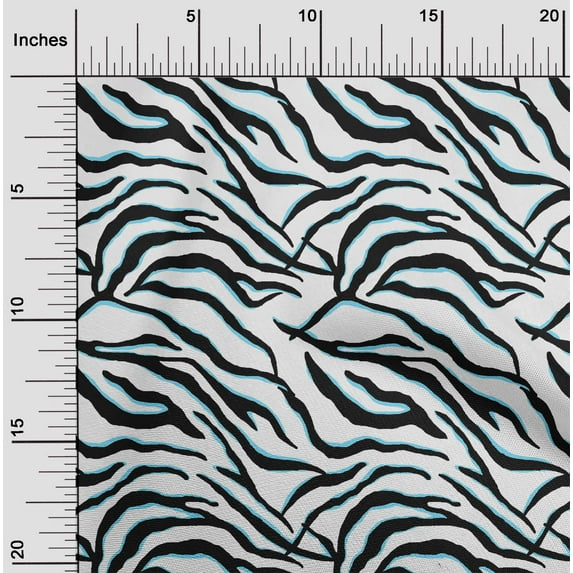 oneOone Cotton Silk Light Blue Fabric Skins Animal Sewing Material Print Fabric By The Yard 42 Inch Wide