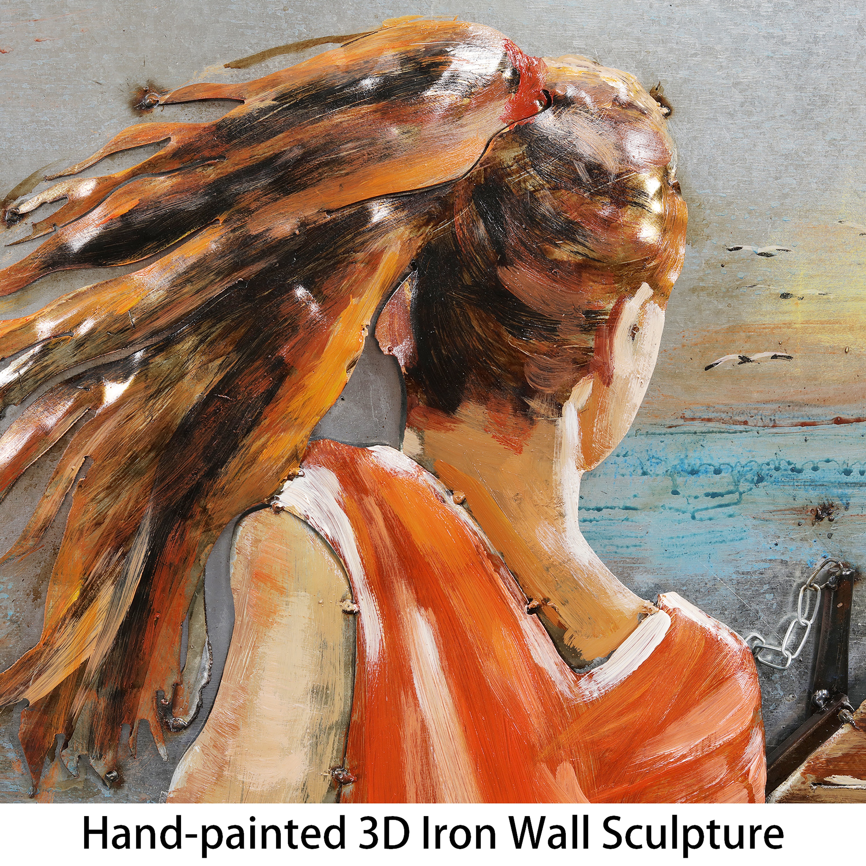Empire Art Direct 'Lighthouse' by Primo Mixed Media Hand Painted 3D Iron Wall Sculpture