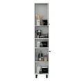 thumbnail image 4 of 78" Inch High White Pantry Cabinet, Four Legs, Three Interior Shelves, Two Open Compartments For Exquisite Kitchen Pantry, Tall Cabinet With Cabinets Functionality, 4 of 4