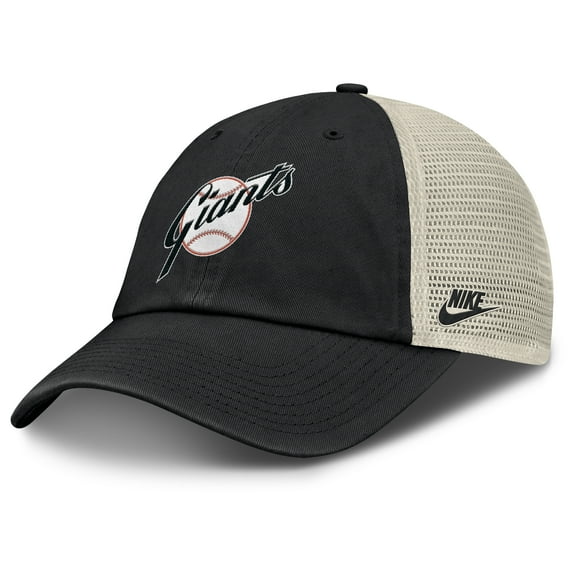 Men's Nike Black/Natural San Francisco Giants Cooperstown Collection Club Trucker Adjustable Hat