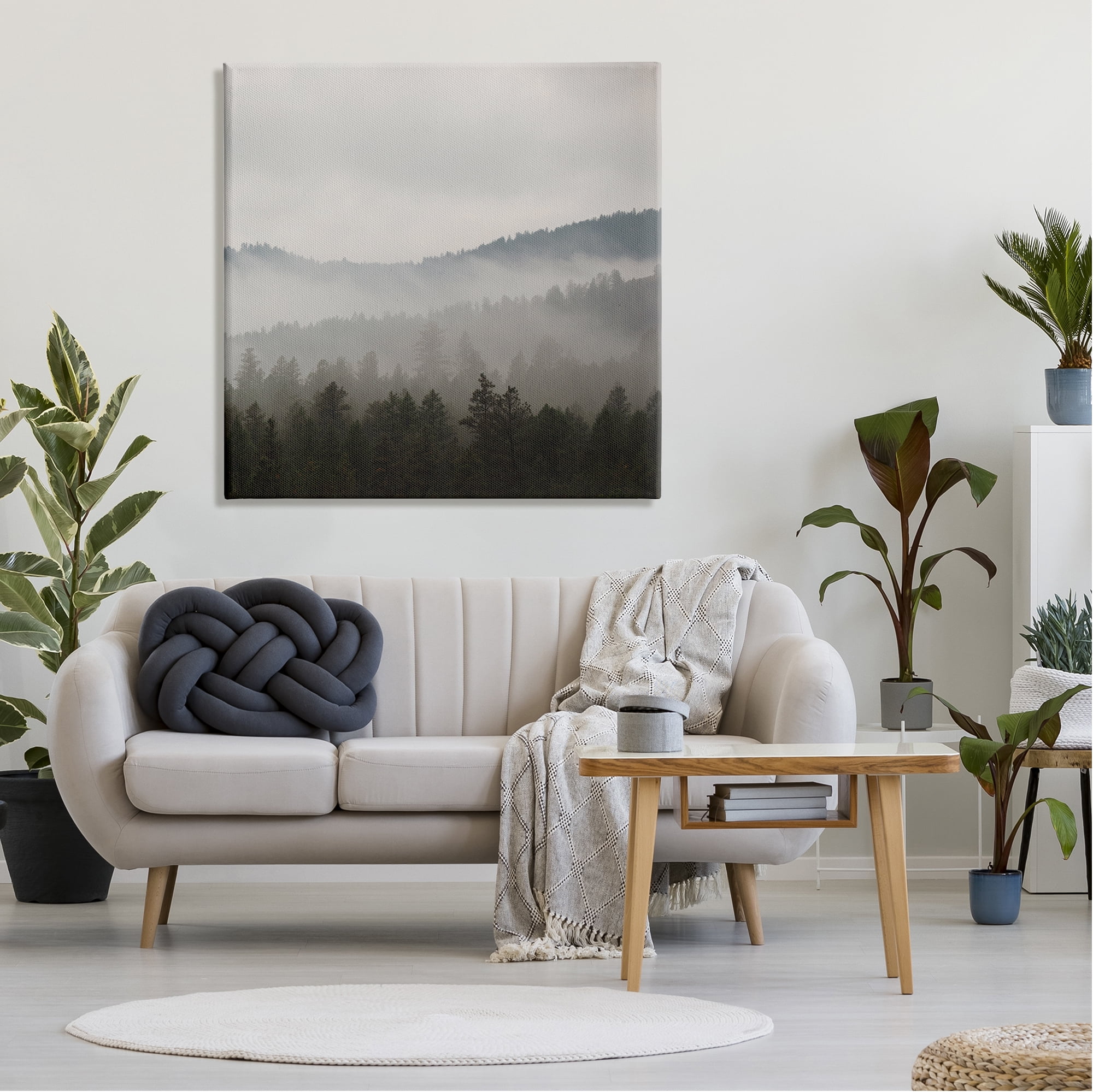 Stupell Industries Sun Rays Through Fog Over Woodland Mountain Hills Photograph Gallery Wrapped Canvas Print Wall Art, Design by Carol Robinson