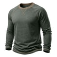thumbnail image 3 of Men's Long Sleeve Crew Neck Pullover T Shirt Casual Fashion Solid Color Slim Fit Sports Tops Fall Winter Lightweight Soft Comfort Shirts, 3 of 7