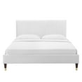 thumbnail image 6 of Modway Peyton Performance Velvet Twin Platform Bed in White, 6 of 10