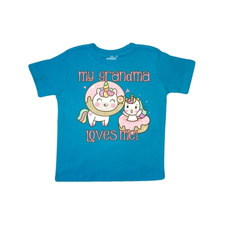 

Inktastic My Grandma Loves Me Unicorns Gift Toddler Boy or Toddler Girl T-Shirt