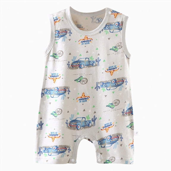 enyan Baby Clothes Boy Summer Baby Boy Short Sleeve Jumpsuit Romper One Piece Clothes 0 3 6 9 12 18 34 Months Baby Boy Outfit Blue 12-18 Months