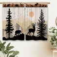 thumbnail image 6 of Farmhouse Forest Cabin Kitchen Curtains Rustic Wooden Small Short Cafe Window Curtains Tree Country Deer Bear Rod Pocket Bathroom Window Drapes Treatment Tier Curtains 2 Panels (26x24 Inch), 6 of 6