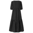 thumbnail image 6 of Uhndy Women's Dress Short Sleeve Polka Dot Print Casual Loose Cotton Swing Dress-LQ, 6 of 6
