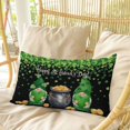 thumbnail image 4 of St. Patrick's Day Pillow Covers, Linen Long Throw Pillow Case, Spring Lucky Shamrocks Green Gnomes Black Holiday Pillow Protector Decorative Cushion Cover for Living Room/Bedroom 20" x 26", 4 of 8