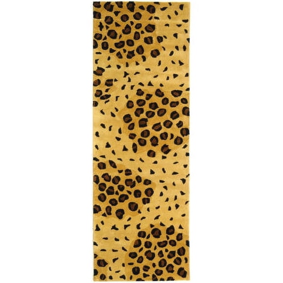 SAFAVIEH Soho Roxanne Dotted Wool Runner Rug, Gold/Black, 2'6" x 14'