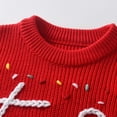 thumbnail image 3 of VNKIDY Girls Sweaters Baby Girls Boys Knitted Sweater With Lettering Colorful Sprinkle Embroidery Long Sleeve Crew Neck Pullover For Toddlers Soft Knitwear, 3 of 6