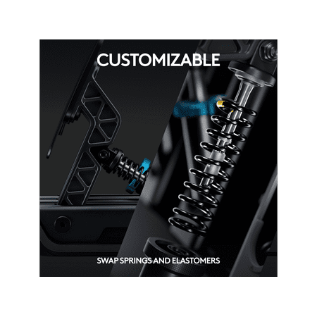 Logitech - PRO Racing Simulator Pedals with 100kg Load Cell Brake - Black