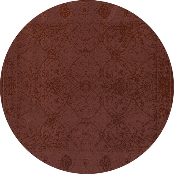 Ahgly Company Indoor Round Abstract Light Blue Contemporary Area Rugs, 3' Round