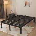 thumbnail image 1 of Marco de cama de 12 pulgadas con juntas de metal, marco de cama negro, tamaño  sin necesidad de somier, soporte de plataforma de acero resistente hasta 3500 libras, diseño de, 1 of 2