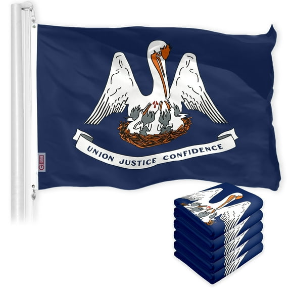 Louisiana LA State Flag 3x5FT 5-Pack 150D Printed Polyester By G128