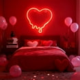 thumbnail image 4 of Lilixerw Valentine's Day Heart Neon Sign Light,Red Romantic LED Wall Decor,USB & Battery Powered for Indoor Outdoor Festive Party,Home,Bedroom,Bar,Couple Gifts,8.66x8.86 Inch, 4 of 6