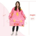 thumbnail image 7 of Solaris Oversized Hoodie Blanket Sweatshirt,Super Soft Warm Comfortable Sherpa Giant Pullover with Large Front Pocket,for Adults Men Women Teenagers, Pink Thunder, 7 of 7