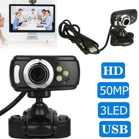 HD 50 Megapixels USB 3LED Webcam Camera with MIC Clip-on for Computer PC (Best Webcam Under 50)