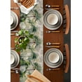 thumbnail image 3 of Table Runner 72 Inches Long for Kitchen Dining, Summer Tropical Leaves Dresser Scarf Farmhouse, Dining Table Decorations for Wedding/Parties, Green Palm Trees Botanical 18 x 72 In, 3 of 9