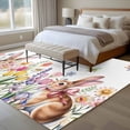 thumbnail image 4 of Area Rug for Living Room, Easter Non-Slip Indoor Large Carpet for Bedroom/Dining Room, Spring Watercolor Tulip Butterfly Flower Plant Washable Low-Profile Rectangle Floor Runner Rugs - 6 x 9 Ft, 4 of 8