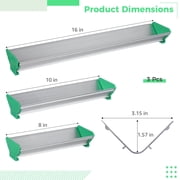 3 Pcs Dual Edge Aluminum Emulsion Coater Set (8/10/16) – Professional Silk Screen Printing Tools with End Caps, Screen Printing Squeegees - Beginners Coating Tool