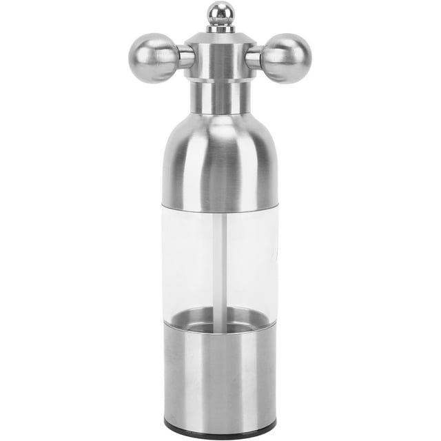 Wekity Pepper Mill Professional Refillable, Pepper Salt Grinder Refillable, Coarseness Manual Pepper Salt Grinder, for Kitchen (Silver Small)-0630
