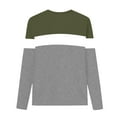 thumbnail image 5 of NAISIBABY Boys Shirt with Long Sleeve 10T, Crewneck Pullover Color Block Kids Cotton Causal Spring Tees Army Green (3-14T), 5 of 8