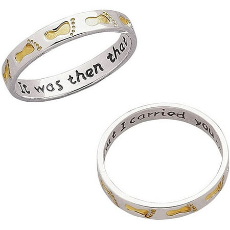 Two-Tone 14kt Gold-Plated Footprints Ring