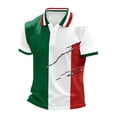 thumbnail image 4 of CONROSES Italian Day Mens Short Sleeve Polo Shirts Patchwork Color Collared Polo Shirt for Men Casual Golf Shirts, 4 of 4