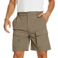 thumbnail image 2 of UVEASISHA Mens Golf Shorts Dress Work Shorts Big and Tall Straight Leg Cargo Shorts with Multi Pockets Khaki XXL, 2 of 5