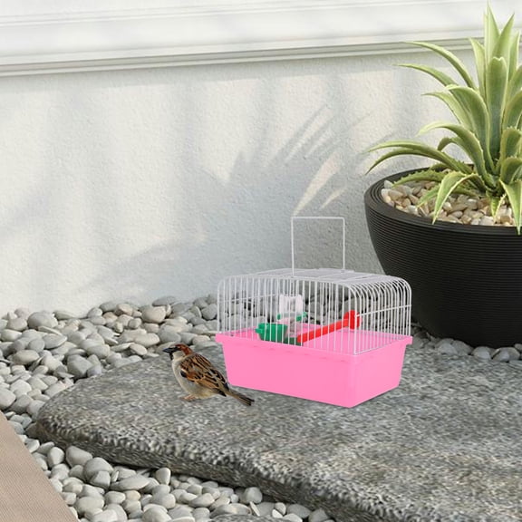 Luxshiny Portable Cockatiel Travel Cage with Perch and Waterer, Lightweight Outdoor Bird Carrier for Small Birds