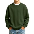 thumbnail image 2 of Sweatshirts for Boys Crewneck Pullover Long Sleeve Solid Fleece Fall Tops, 2 of 5
