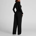 thumbnail image 5 of DailyTrove Women's Long Sleeve Tracksuit - Solid Color, Slim Fit, Fall & Outdoor Activity Wear,Black, 5 of 6