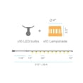thumbnail image 2 of garden LUMAUR800XXSLNW 315 in. 35 Lumens Rechargeable Aurora Solar Rattan String Light, Natural, 2 of 8