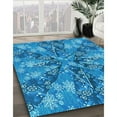 thumbnail image 2 of Ahgly Company Indoor Rectangle Patterned Blue Dress Blue Area Rugs, 2' x 5', 2 of 6