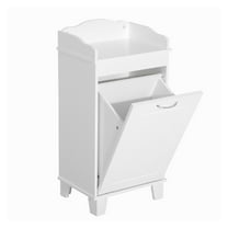 Laundry Hamper with Tilt Out, 31" Free Standing Bathroom Storage Cabinet, White Home Organizer; Space Saving Floor Cabinet with Pull Out Basket