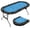 BLUE, variant on 70" Oval Foldable Poker Table,Texas Hold'em Blackjack Table for 10 Players,Green,Steel Legs & Cup Holders
