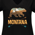 thumbnail image 4 of Inktastic Montana Vacation Bear Silhouette Women's Plus Size V-Neck T-Shirt, 4 of 5