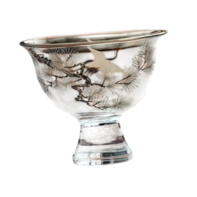 Copa de té de vidrio grúa pequeña taza de té pequeña elegante hermosa regalos portátiles prácticas de 45 ml de taza para beber para sala de estar