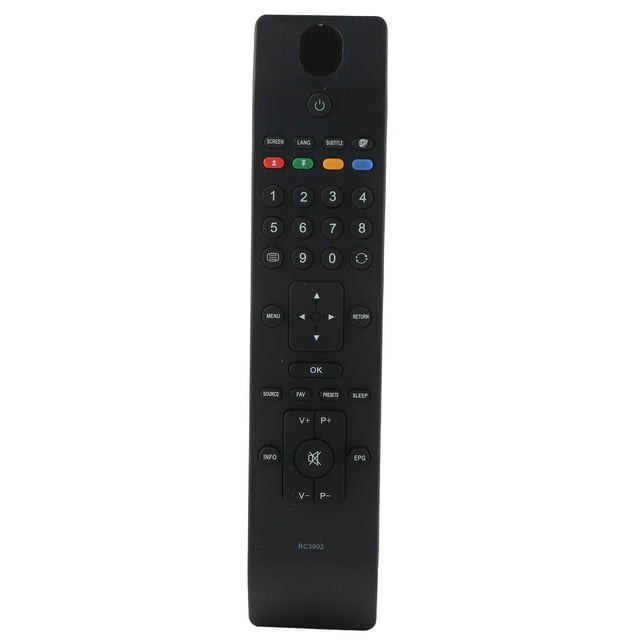 RC3902 Universal Big Button TV Control remoto Reemplazo ABS Negro Controlador duradero