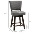 thumbnail image 3 of Homiyad Set of 2 Swivel Counter Height Bar Stools with Footrest, Dark Gray, 3 of 8
