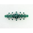 thumbnail image 2 of Faship Gorgeous Green Rhinestone Crystal Floral Hair Barrette, 2 of 4