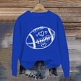 thumbnail image 2 of Long Sleeve Shirts For Women American Football Print Solid Color Round Neck Sweatshirt Womens Long Sleeve Tops, 2 of 5