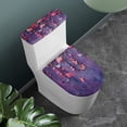 thumbnail image 2 of Yuyamidu Flower Toilet Lid Covers Elongated Lids Dust Cover Butterfly Toilet Tank Lid Covers, 2 Pieces Soft Toilet Protector Cover Fits Most Toilet Tanks and Lids, Purple, 2 of 7
