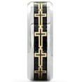 thumbnail image 2 of Men's Stainless Steel Carbon Fiber and Yellow Cross Inlay Ring, 8mm, 2 of 4