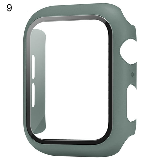 Flmtop 1 Pce Protecteur d'Écran de Montre avec Protection Globale à 360° Anti-Rayures Étuis de Montre Intelligente PC Verre Trempé Protecteur d'Écran de Montre Housse de Protection Confortable Compatible avec Apple Watch 6/Se