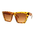thumbnail image 2 of Womens Gothic Square Rectangle Cat Eye Plastic Fashion Sunglasses [Tortoise - Brown], 2 of 5