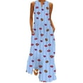 thumbnail image 1 of Sexy Dance Women's Summer Maxi Dress Casual Loose Sleeveless Long Dress with Pockets Floral Print Vintage V Neck Maxi Dresses Beach Colorful Sundresses Plus Size, 1 of 4