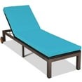 thumbnail image 1 of Topbuy Outdoor Cushioned Rattan Lounge Chair - Set of 1, Turquoise, 1 of 10
