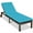 Turquoise+Brown, variant on Patiojoy Patio Rattan Lounge Chair Outdoor Cushioned Chaise Height Adjustable Turquoise